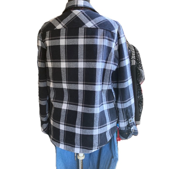 Orvis Black Plaid Shacket with Fleece Lining - Picture 8 of 9